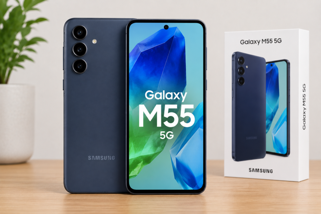 Samsung Galaxy M55 melhor bateria e desempenho