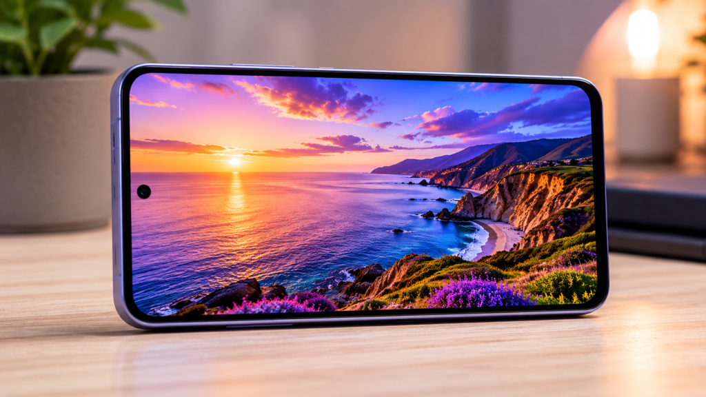 Tela AMOLED do Samsung Galaxy A36 com cores vibrantes e alta qualidade de imagem