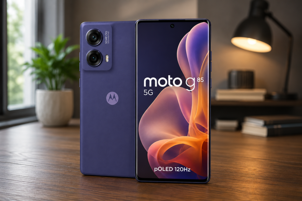 Motorola Moto G85 com tela pOLED de 120 Hz e acabamento elegante