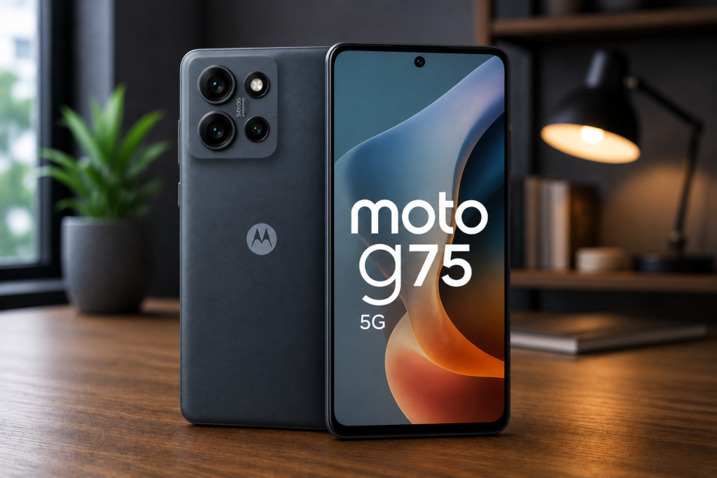 Motorola Moto G75 com construção resistente e suporte para redes 5G